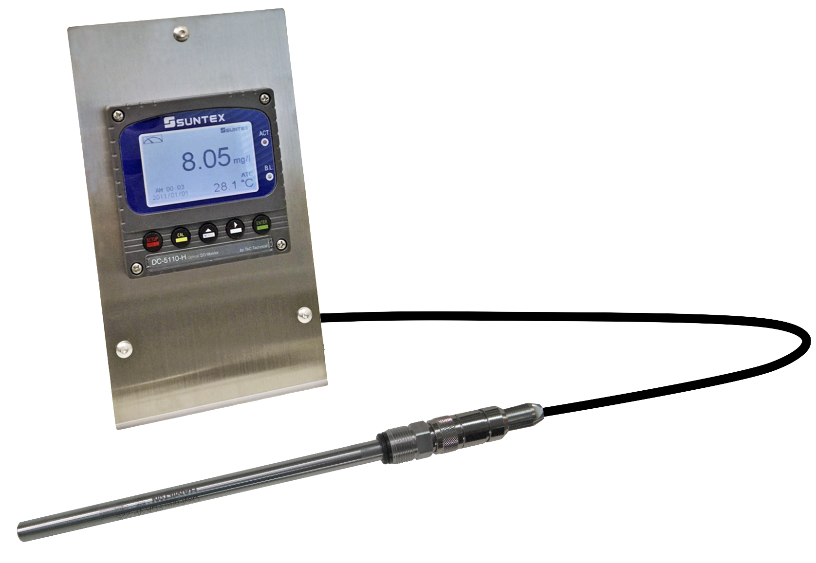 高温プロセスの測定に適した隔膜式溶存酸素計パッケージ DC-5110-H + 