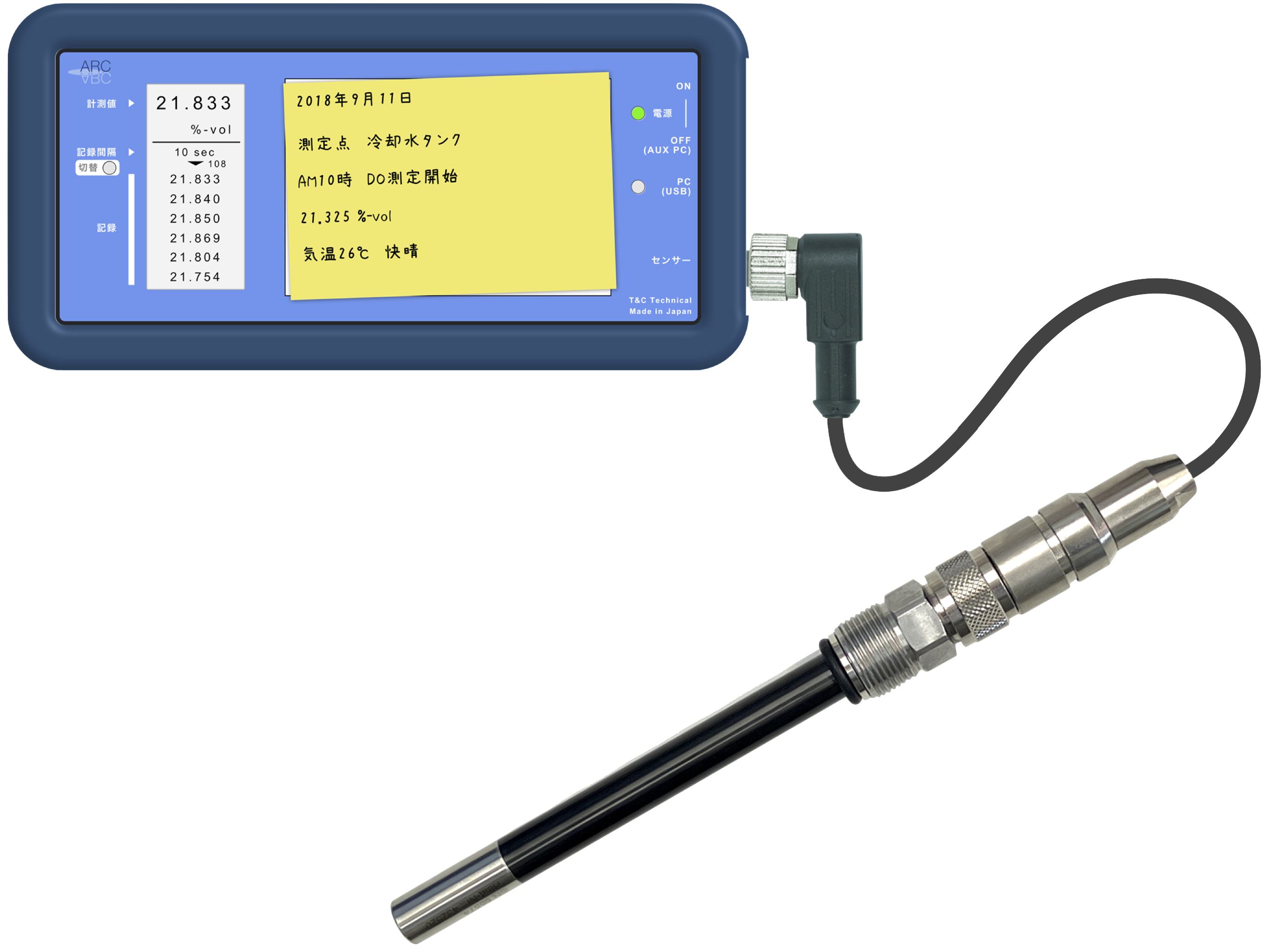 有機溶媒対応 光学式ハンディDO計 | Optical Dissolved Oxygen Sensor for Organic Solvent