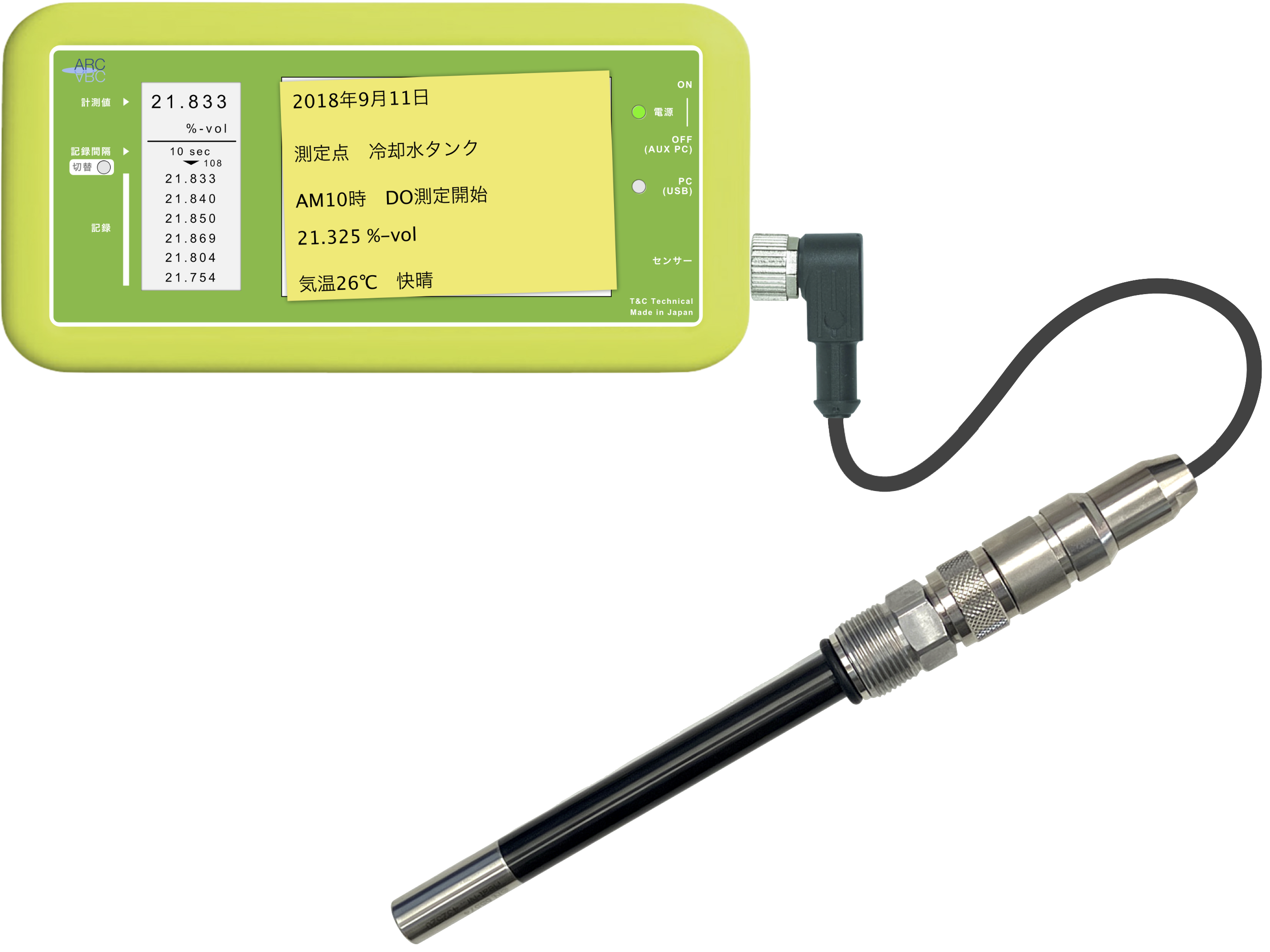 新版 | 光学式ハンディDO計 有機溶媒対応 Optical Oxygen Dissolved 水質管理